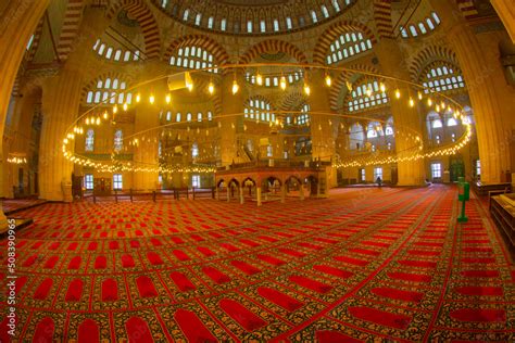 Interior of the Selimiye Mosque. The UNESCO World Heritage Site Of The ...