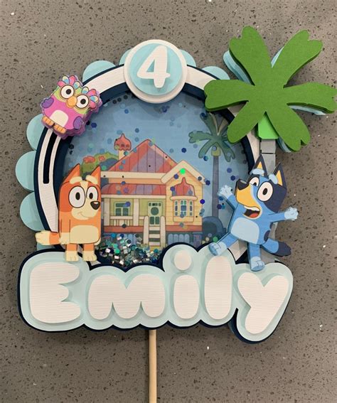 Bluey Shaker Cake Topper Bluey Theme Bluey And Bingo Bluey Etsy Bingo