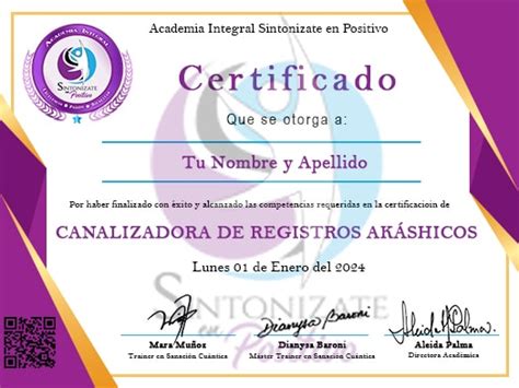 CERTIFICACIÓN DE REGISTROS AKÁSHICOS Academia Integral Sintonízate en