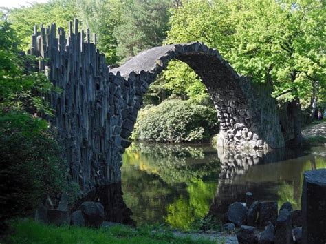 devils bridge  germanys kromlau park  designed  reflect