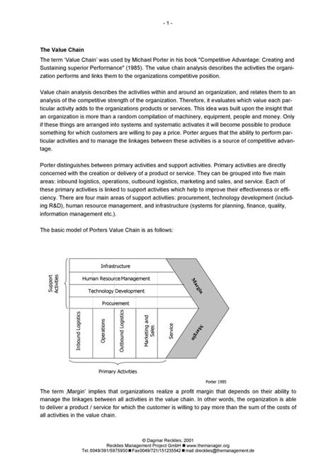 Free Value Chain Analysis Fillable Template