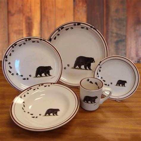 Wildlife Series Bear Tracks 20 Pc Dinnerware Set Dinnerware Sets