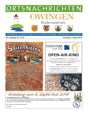 Ausf Llbar Online Mitteilungsblatt Gemeinde Owingen Fax Email Drucken