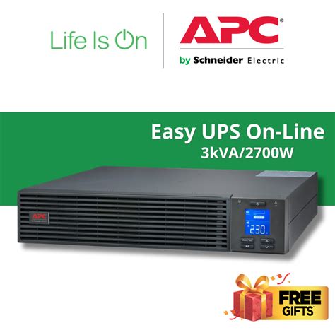 Apc Easy Ups On Line Srv3kri E 3kva 2700w Rackmount 2u 230v Intelligent Card Slot Lcd