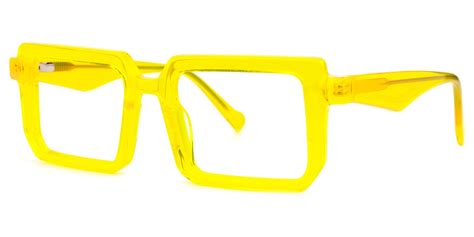 Cassiel Rectangle Yellow Eyeglasses Vooglam