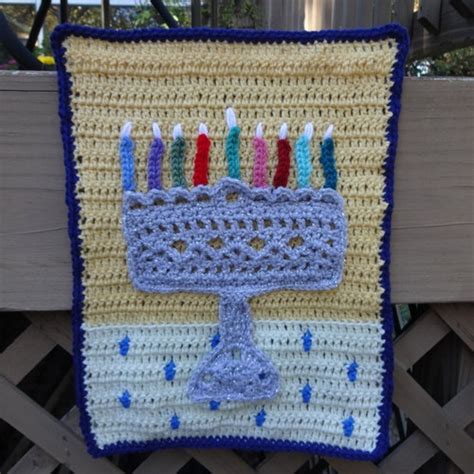 Hanukkah Menorah Pillow Crochet Pattern Etsy