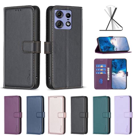 Capa Para Carteira De Couro Motorola Edge Pro Telefone Slots