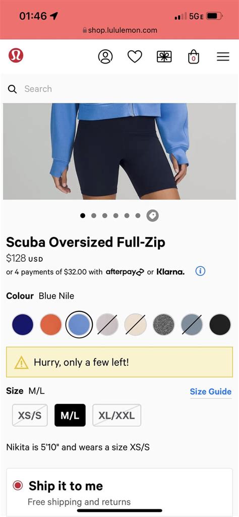 Blue Nile Scuba Full Zip Ml Restock Rlululemon