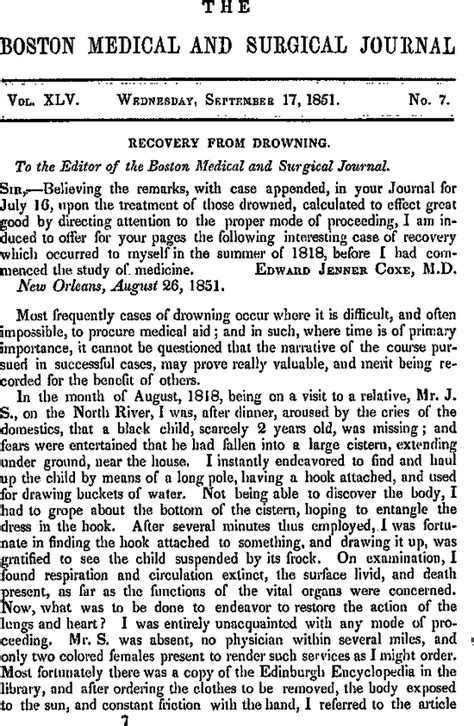 Recovery From Drowning Nejm