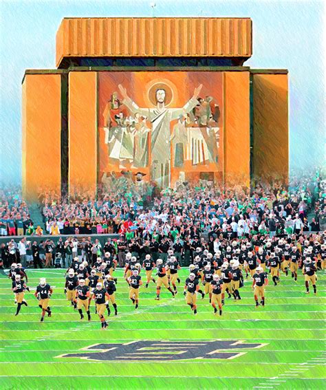 Notre Dame Touchdown Jesus Painting by John Farr - Pixels