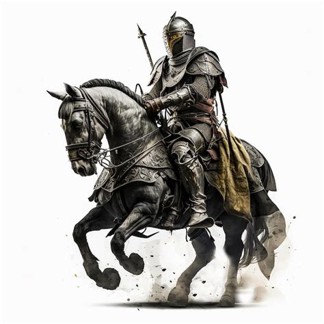 Premium Photo Medieval Knight In Ancient Metal Armor On A Horse