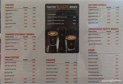 Selalu Diperbarui Menu Tomoro Coffee Tenggilis Mejoyo Surabaya