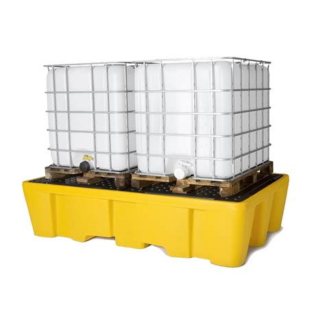 GO Industrial Dual IBC Spill Pallet Bund With Removable Grate TSSBB2