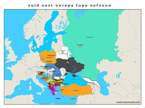 Topografie Zuid Oost Europa Topo Oefenen Topomania Net