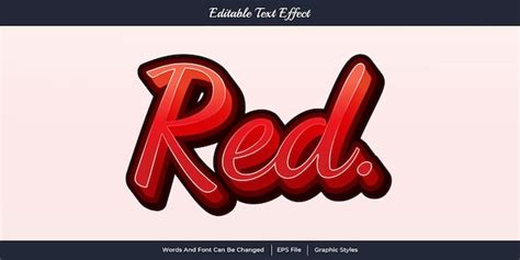 Premium Vector | Gradient red text effect graphic styles editable ...