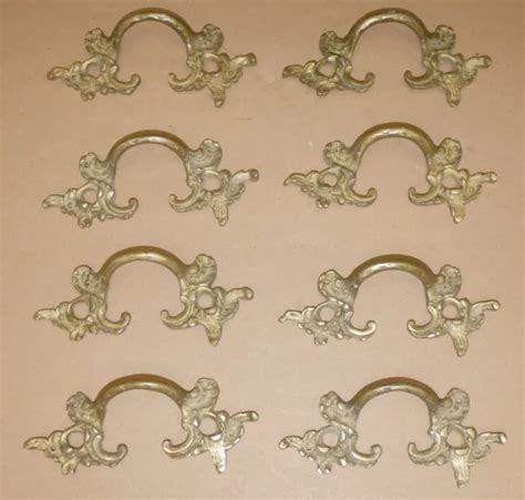 DECO ANCIENNE LOT De 8 POIGNEES De MEUBLE STYLE REGENCE En BRONZE N