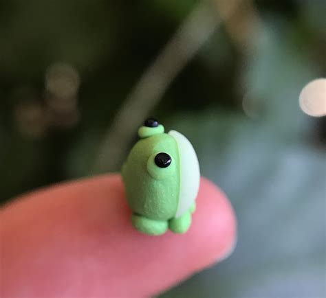 Green Frog Miniature Polymer Clay Frog Sculpture Etsy