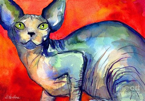 Sphynx Cat 6 Painting Painting By Svetlana Novikova