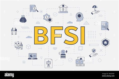 Bfsi Banking Financial Services And Insurance Concept With Icon Set