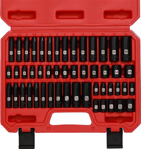 Mayouko Pcs Inch Drive Master Impact Socket Set Metric Sae Deep