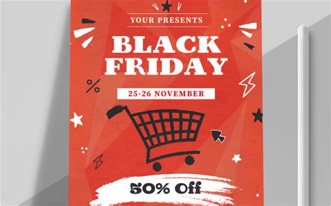 Layout Del Modello Di Volantino Di Vendita Del Black Friday