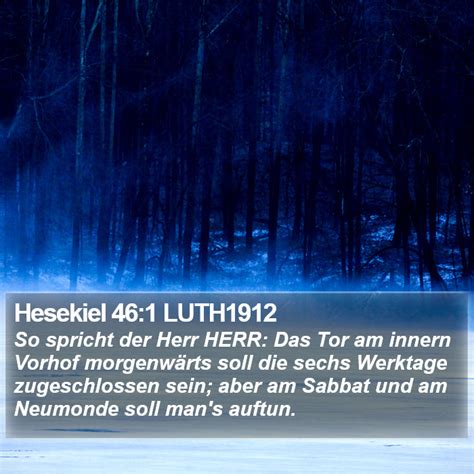 Hesekiel Luth So Spricht Der Herr Herr Das Tor Am Innern