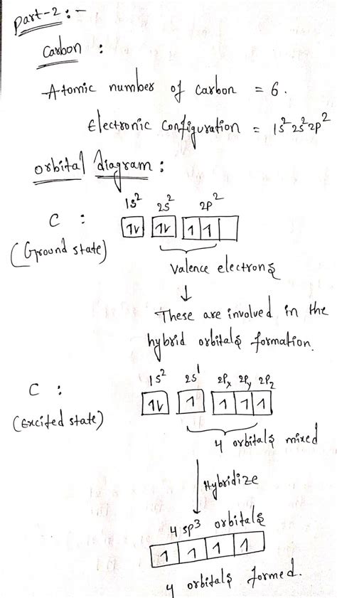 [Solved] Part 2 Using orbital diagrams, show how sp 3 hybrid orbitals ...