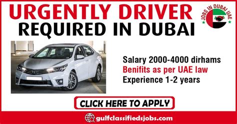 Urgently Driver Required In Dubai Gulf News Classifieds Jobs