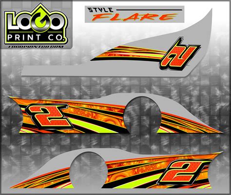 Go Kart Racing Wraps Graphics Decals Stickers Numbers Logos Flare