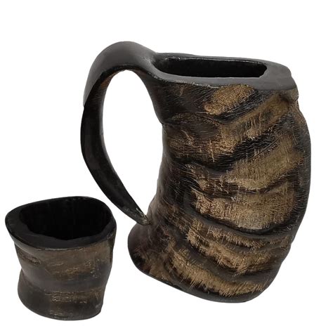 By The Sword Mythrojan Viking Buffalo Horn Mug Tankard Free Shot