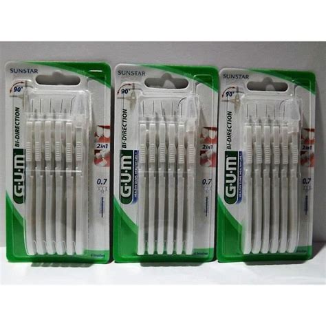 Brossette interdentaire GUM BI DIRECTION 6 unités blanc 0 7 mm Lot