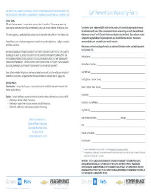 Gm Powertrain Warranty Form Complete With Ease AirSlate SignNow