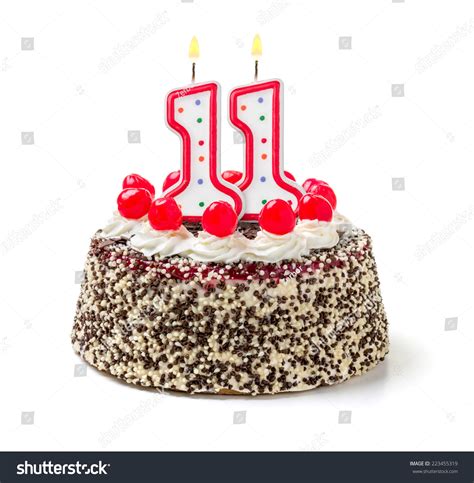 Birthday Cake Burning Candle Number 11 Stock Photo 223455319 | Shutterstock