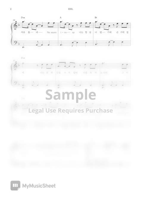 Bts Idol Easy Piano Sheet Music Sheet Music