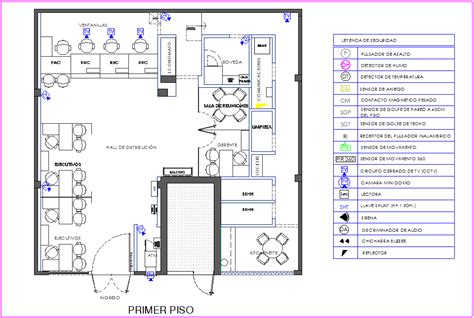 Closed circuit television (CCTV) installation with electrical view plan in office of IIMM dwg ...