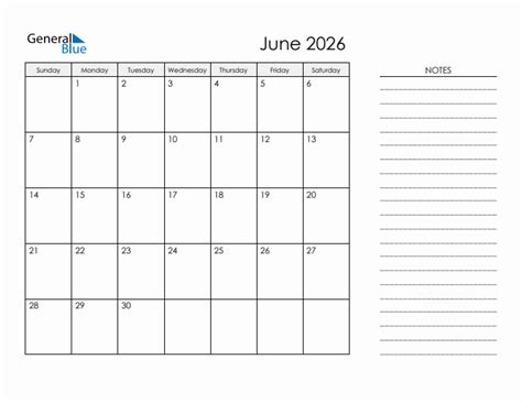 june  monthly calendar  word excel