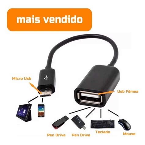 Cabo Otg Micro Usb Adaptador Pendrive Para Celular E Tablet Shopee Brasil