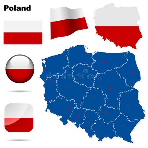 Vector map of Poland stock vector. Illustration of blue - 8226781