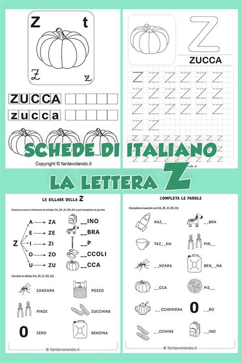 Schede Didattiche Di Italiano Scopriamo La Lettera Z Word Search