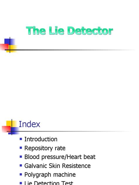 The Lie Detector Pdf Polygraph Heart