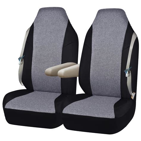 ProElite Black And Gray High Back Cloth Seat Cover Set For Trucks 2 Piece