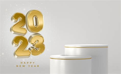 Banner Feliz Año Nuevo 2023 En Diseño De Plantilla De Renderizado 3d