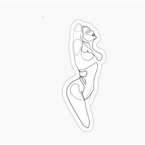 Line Art Nude Woman Sketch Sticker For Sale By Almusawwir Redbubble