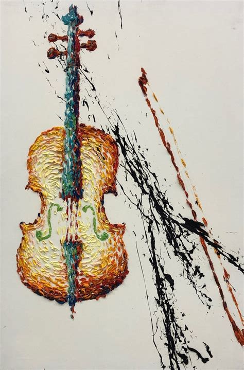 30x20 Large Violin Painting Original Abstract Musical Etsy