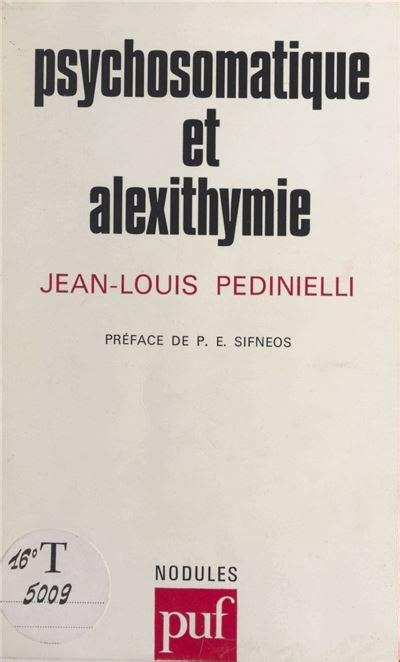 Psychosomatique et alexithymie ebook ePub Jean Louis Pédinielli