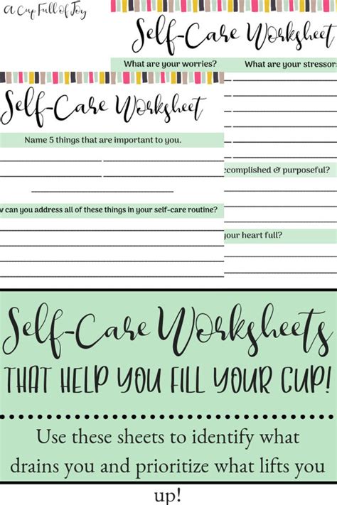 Selfcare Worksheets