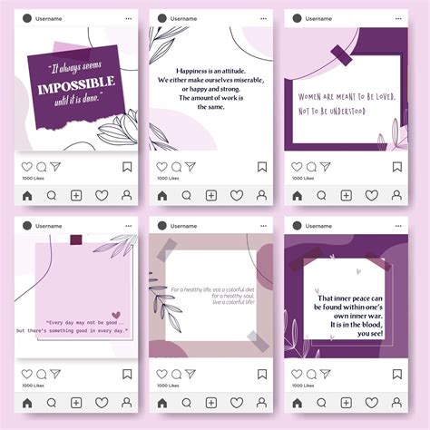 21 Purple Pink Instagram Post Templates Marketing Branding Etsy