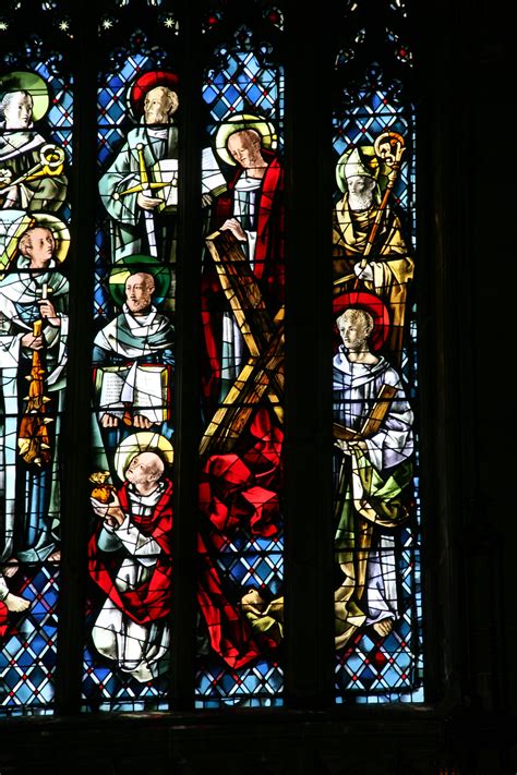 A Close Up Of The Stained Glass Window Twelve Apostles As Dominicans Set In Stone Rebate