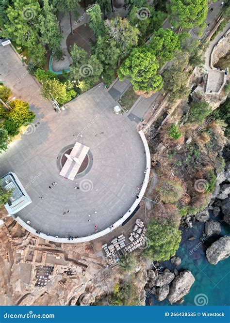 Top View Of A Beautiful Park On An Island With Trees In Antalya Turkey