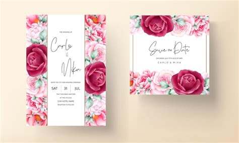 Premium Vector Beautiful Hand Drawn Watercolor Flower Wedding